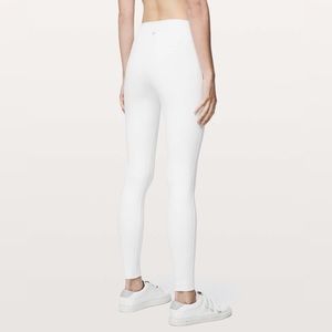 Lululemon Wunder Under white leggings 8 high rise full on luon extreme